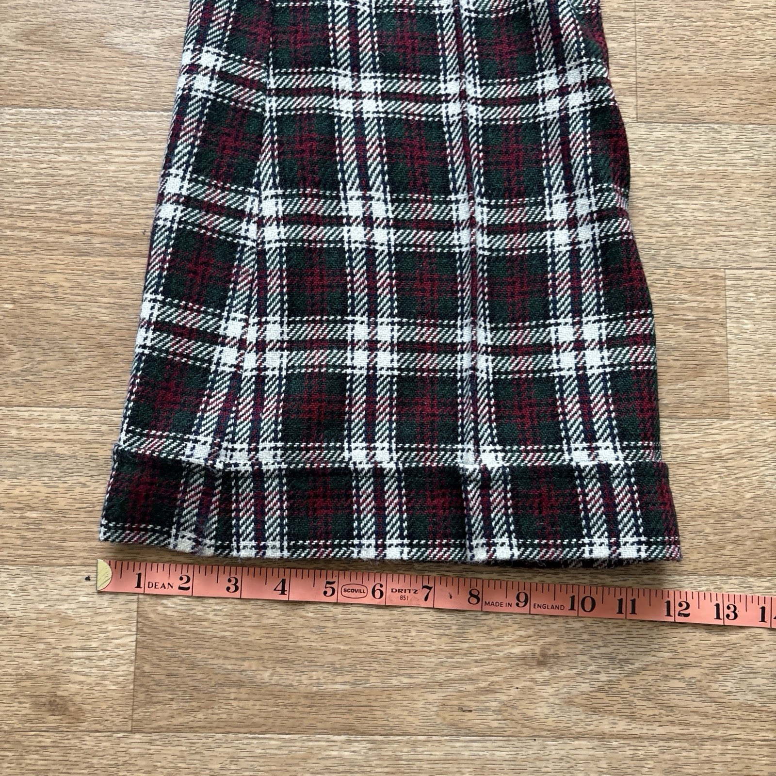 Vintage 1970s Women’s Handmade Plaid Suit Set Pants & Blazer Flare Bell Small