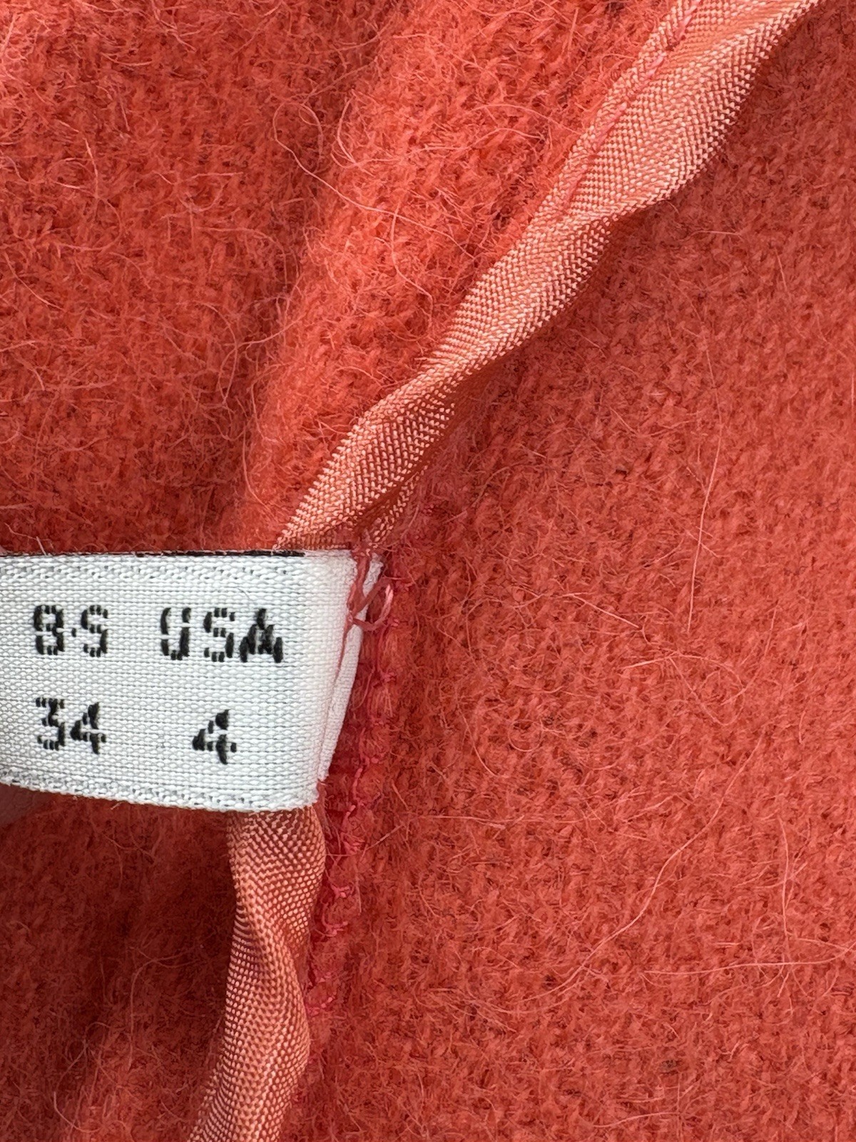 Rare VTG Claude Montana Coral Llama Cashmere Blend Oversized Robe Coat Size S/M