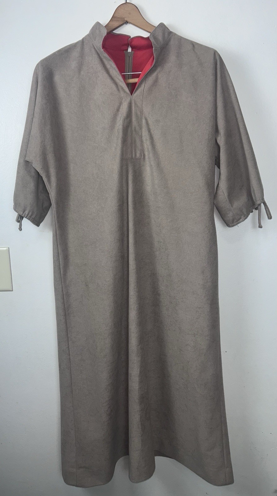 VTG 1970’s Trends by Jerrie Lurie Women’s Dress Size 14 Tan Faux Suede