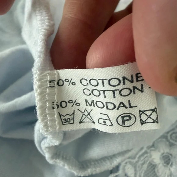 Vintage Maria Scotto WHITE cotton/modal lace embroidered robe XL made in ITALY