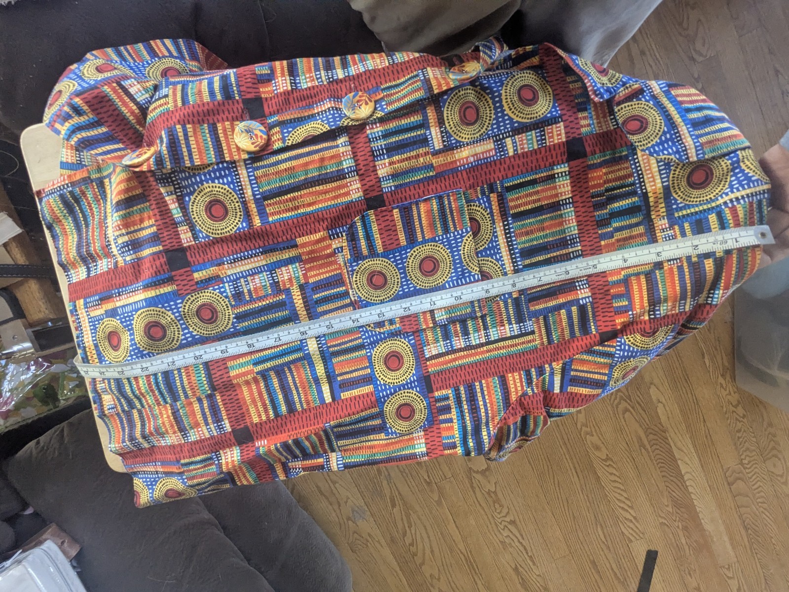 Handmade African Print Patchwork Button Up Shirt – Unique Artisan Piece