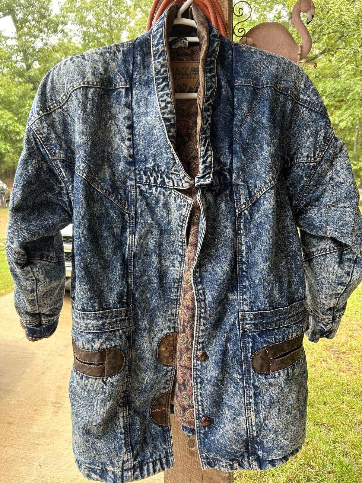 Vtg Y2K Farm Work Lined Warm Denim Farm Jacket Coat Size LG Women’s EUC
