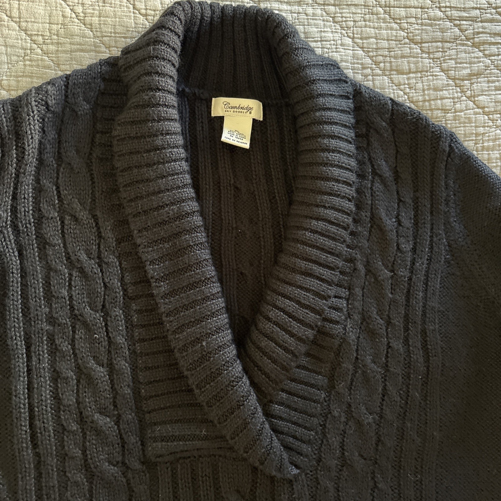 Vintage 70s Cambridge Dry Goods Roll Collar Sweater XL Wool Blend Lagenlook