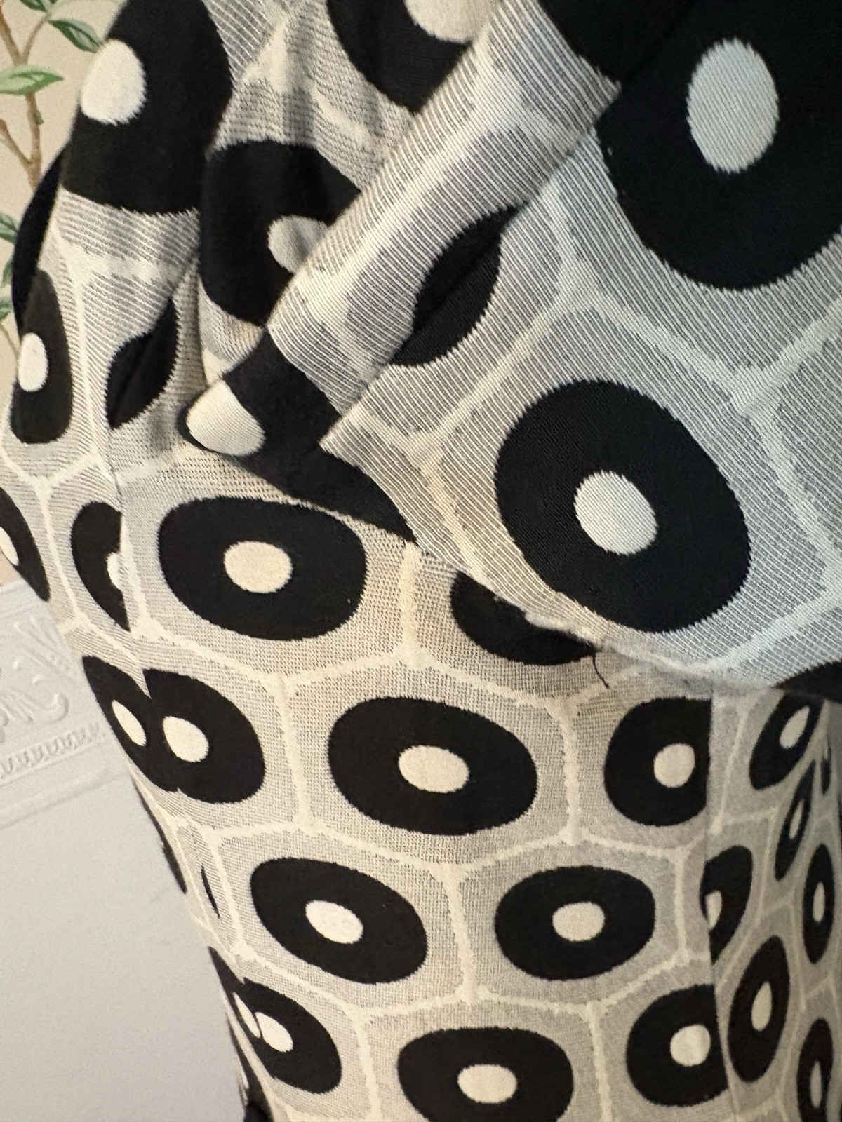 Vintage Ole Borden Rembrandt Black White Pop MCM Fit Flare Dress 60’s M L Polka