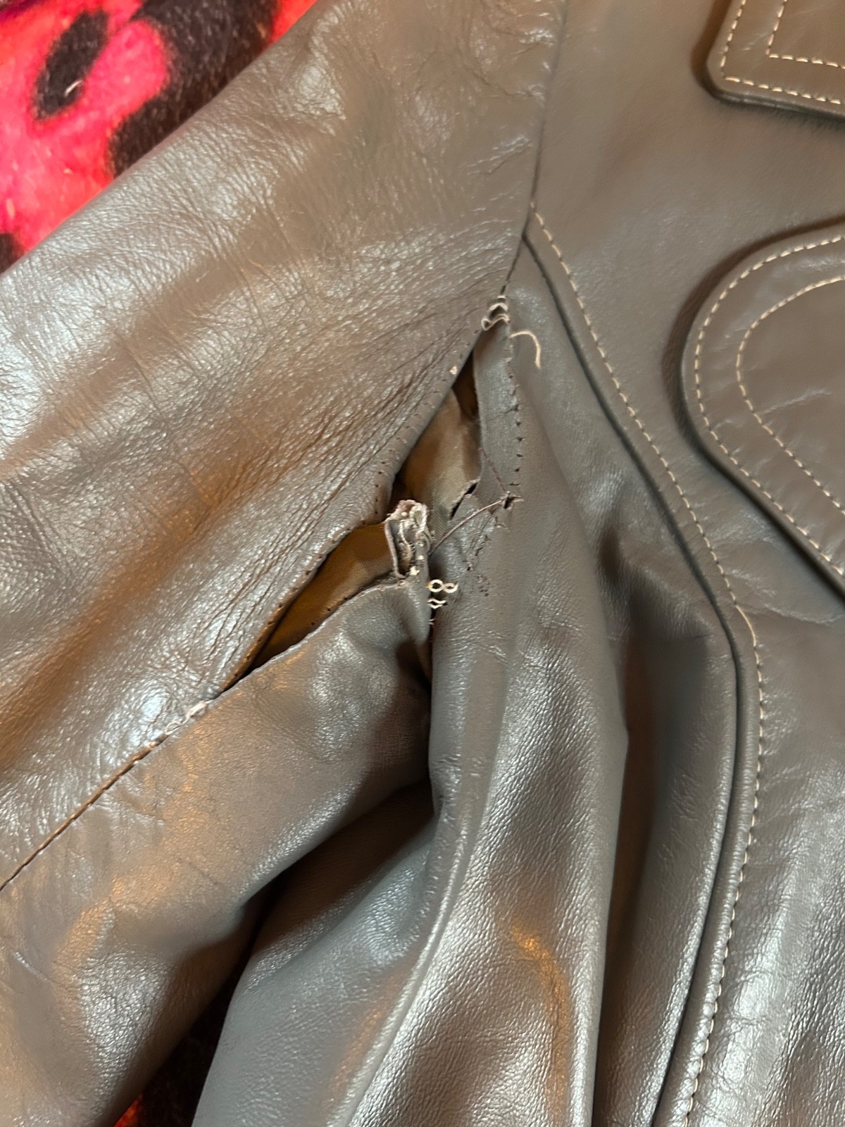 Vintage 24K Leather Dan Di Modes Coat Gray Full Length Trench Coat