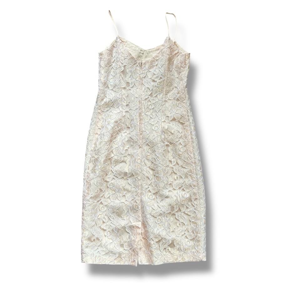Vintage 80s Cachet by Bari Protas Light Pink Lace Dress Suit Set Women’s Size XS