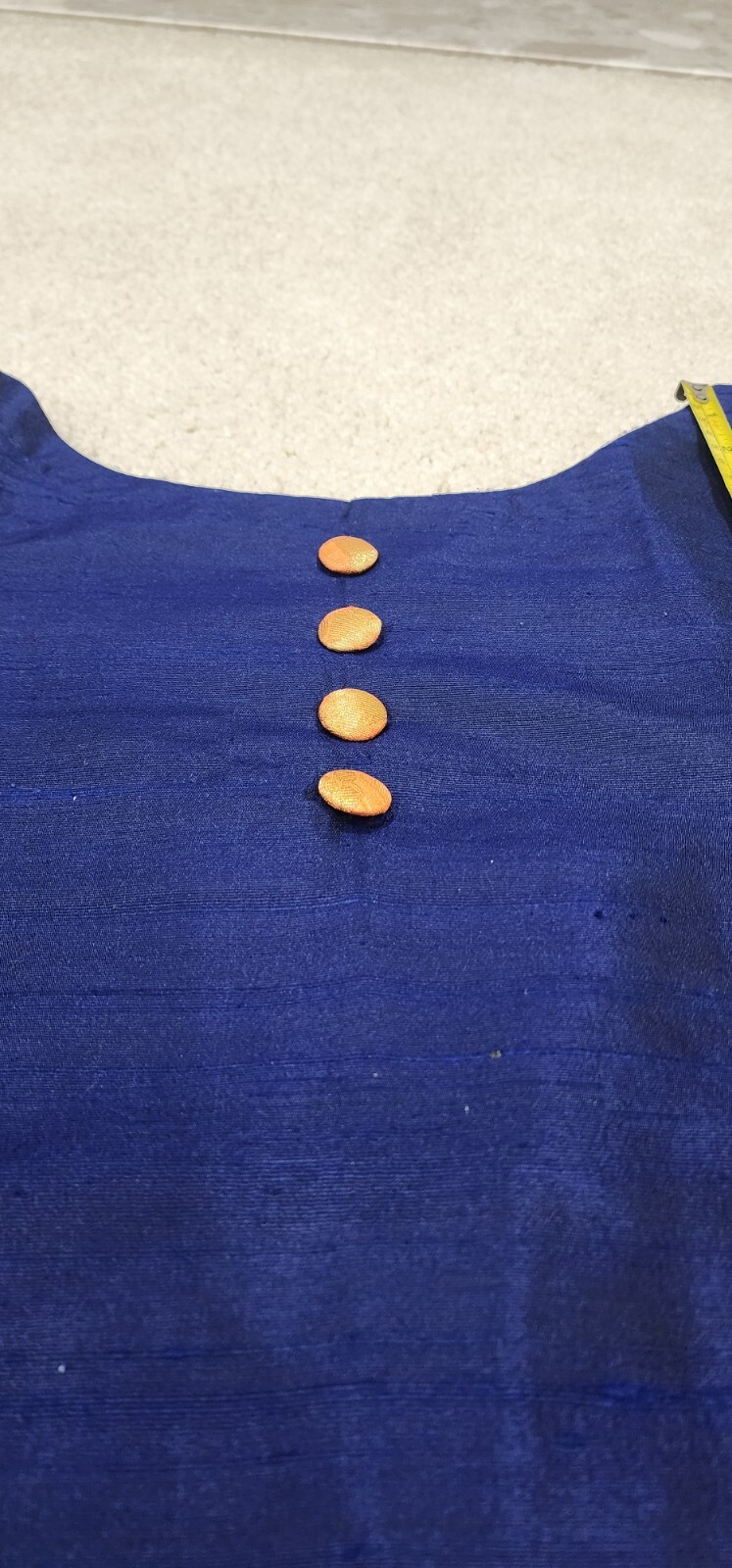 Crop Top Women SZ L Cotton Silk, Navy Blue, New Custom Made Chest Size 40