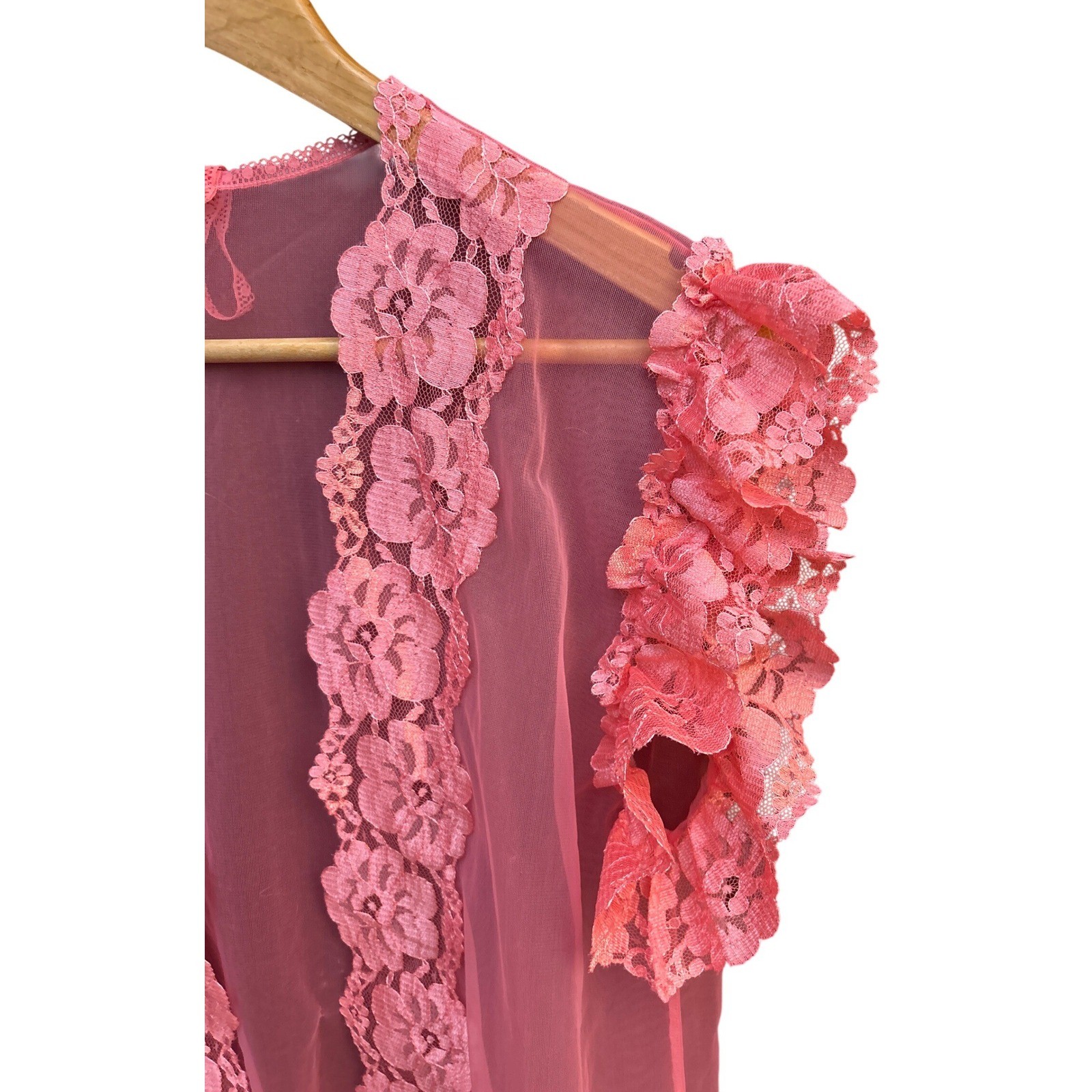 Vintage Alana Gale Intimates Mesh Bed Jacket Coquette Balletcore Pink L