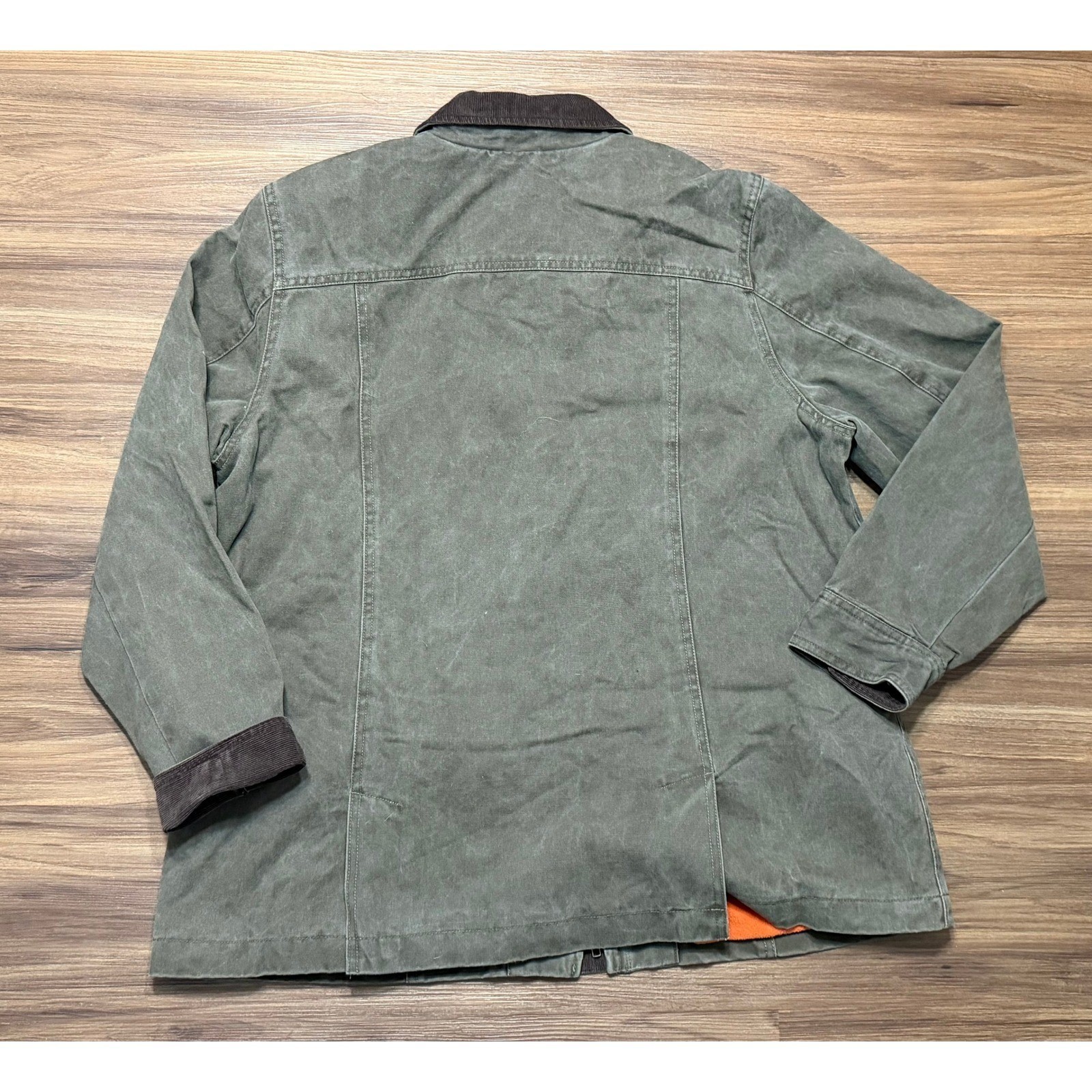 The Original Vermont Barn Coat Olive Green Fleece Lined Chore Jacket Women Sz 1X