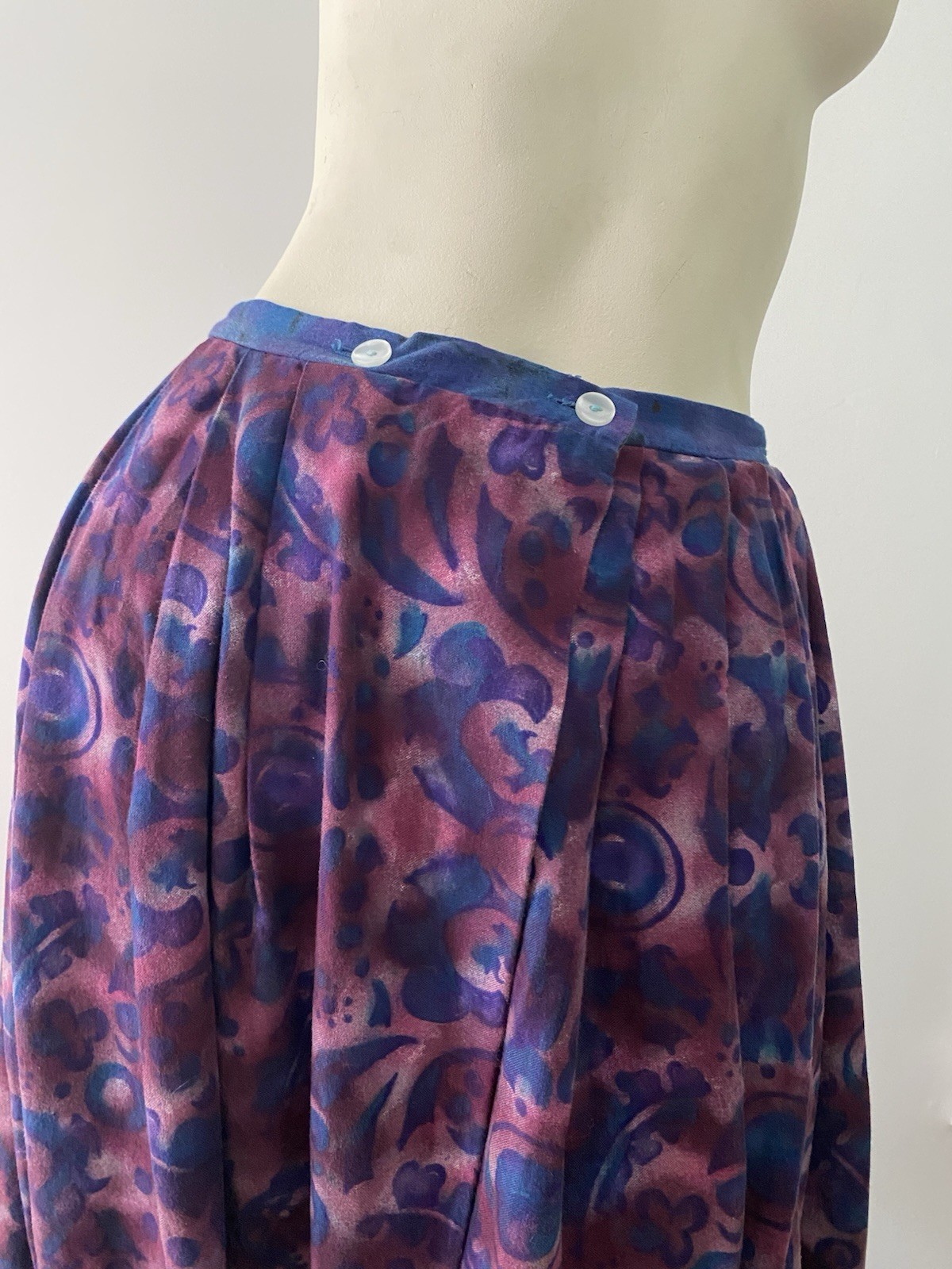 Vintage Cole of California Original Purple Batik Wrap Skirt Swim Coverup 50s-60s