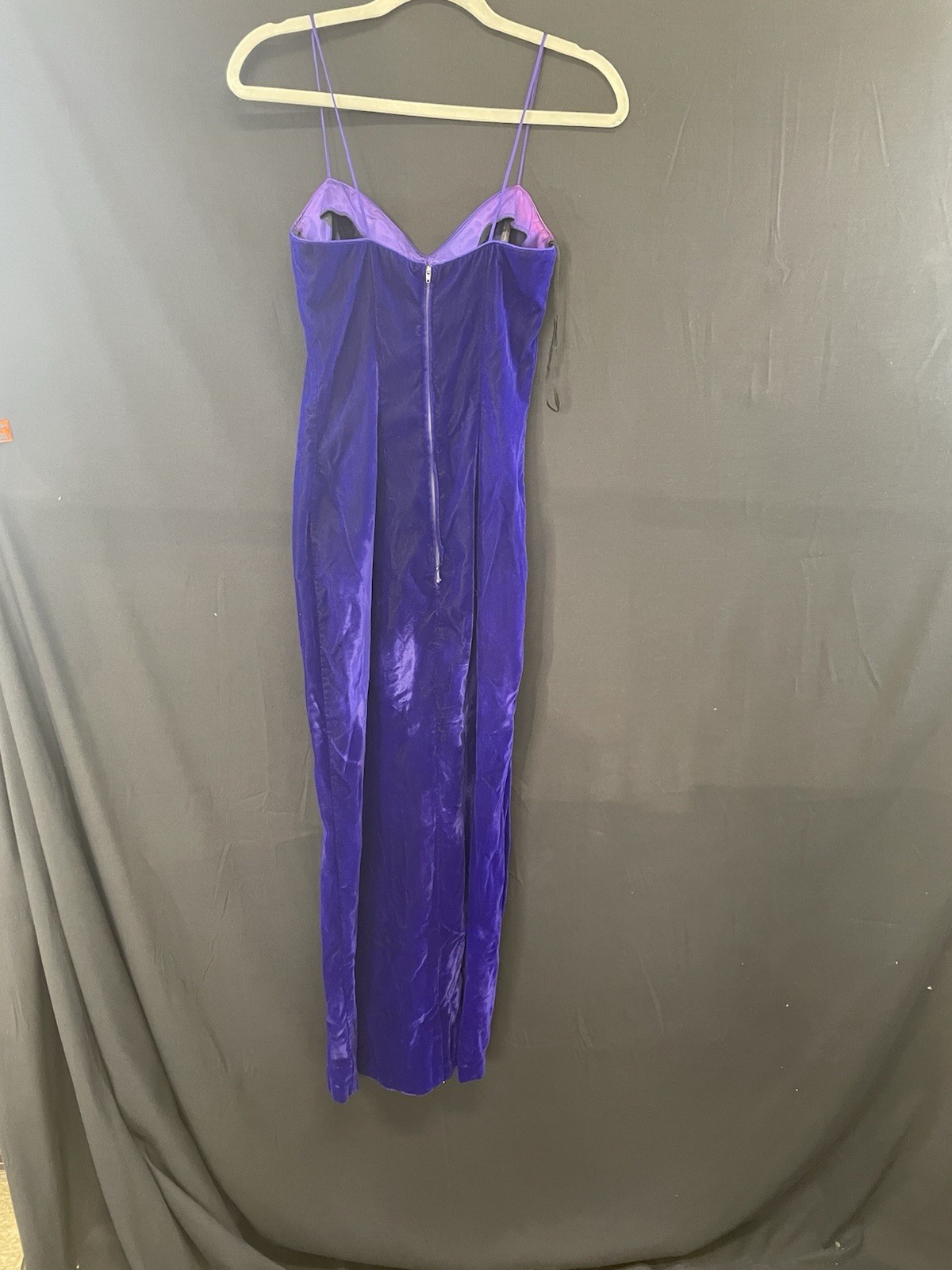 Vintage Hot Purple Velvet De Laru Dress Formal / Evening