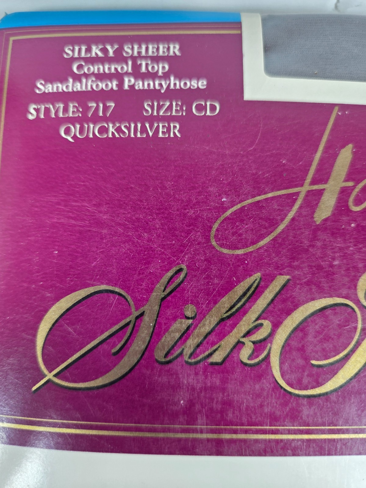 Hanes Silk Reflections Sheer Pantyhose Sz CD Quicksilver CT Sandlefoot #717