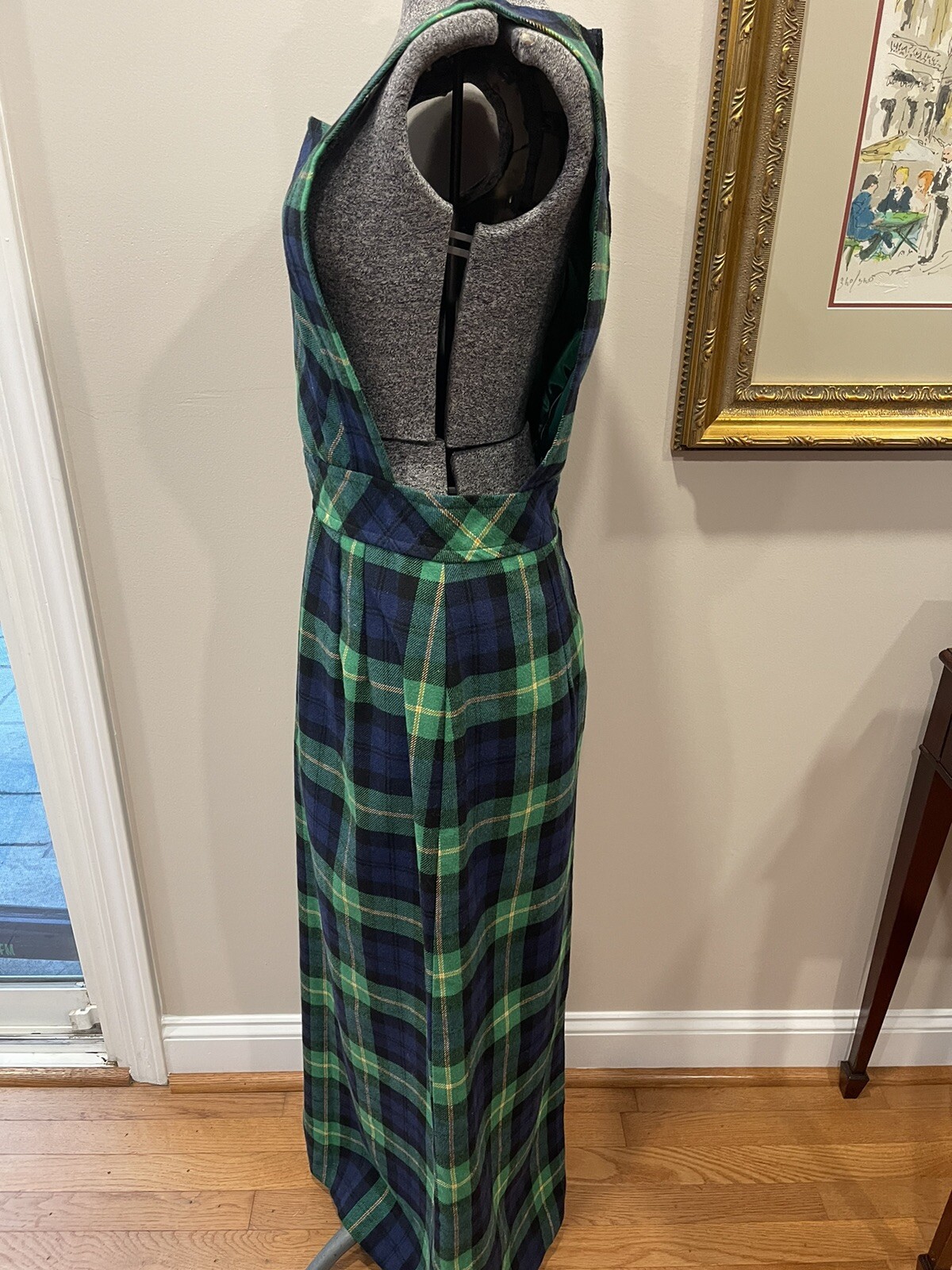 DonKenny 1970/80s Tartan Plaid Pinafore Jumper Jr 15/16-Maxi Dress- Winter/xmas