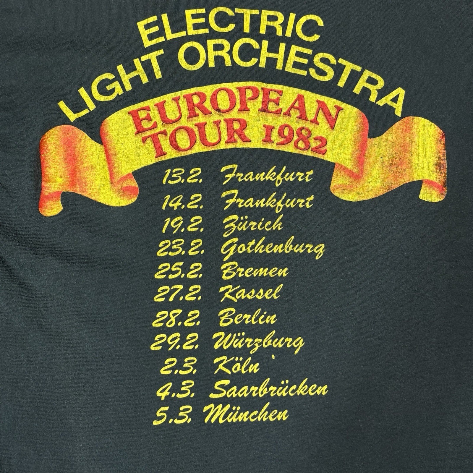 Vintage 1982 Electric Light Orchestra ELO German Tour T-Shirt – Grey – Tagged L