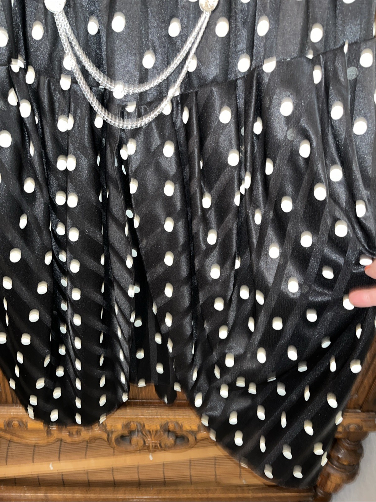 Vintage 80s Cue dress size 20 black polkadot bubble Drop Waist