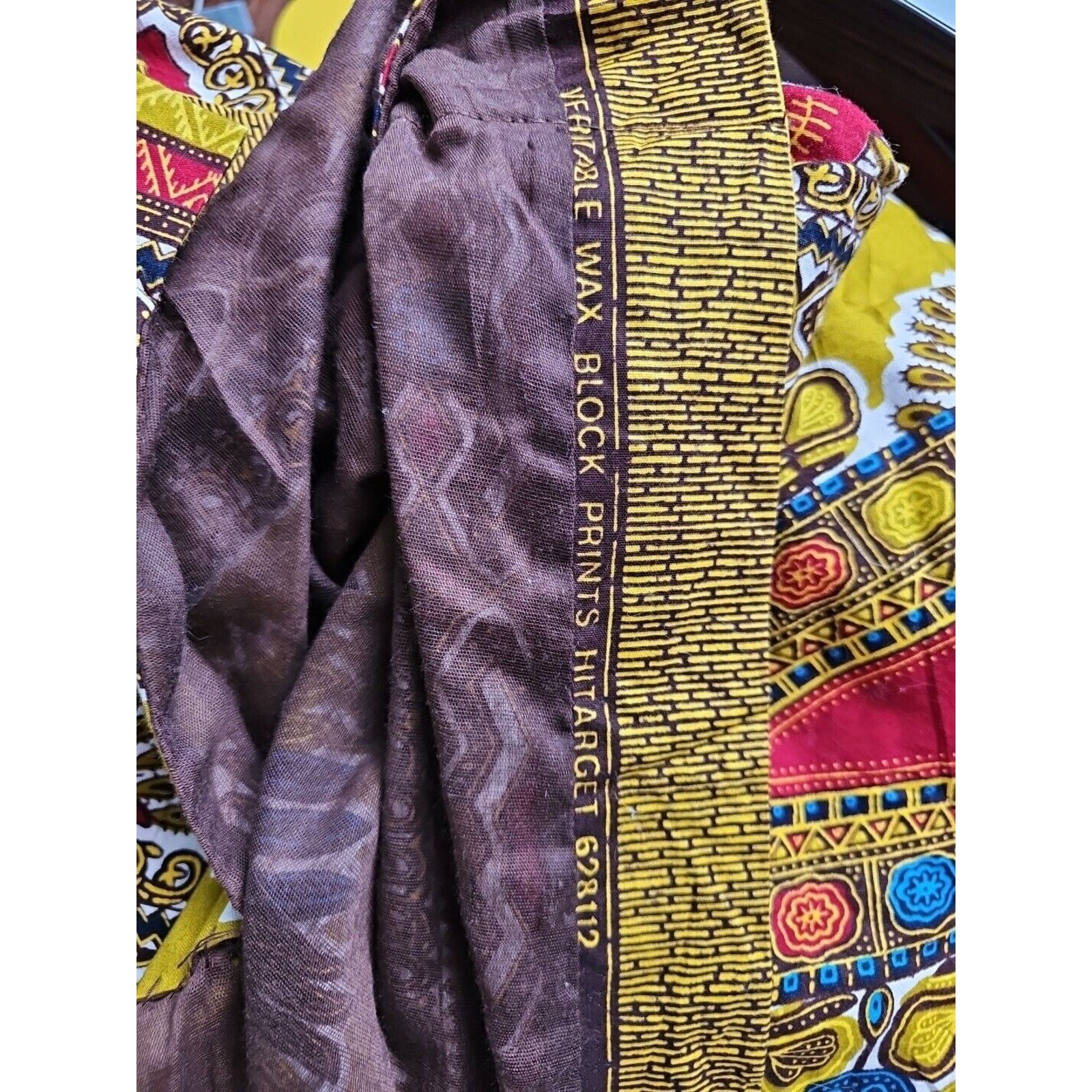 Vintage Handmade Cotton India Wax Block Print Dress Boho Hippie Retro Small