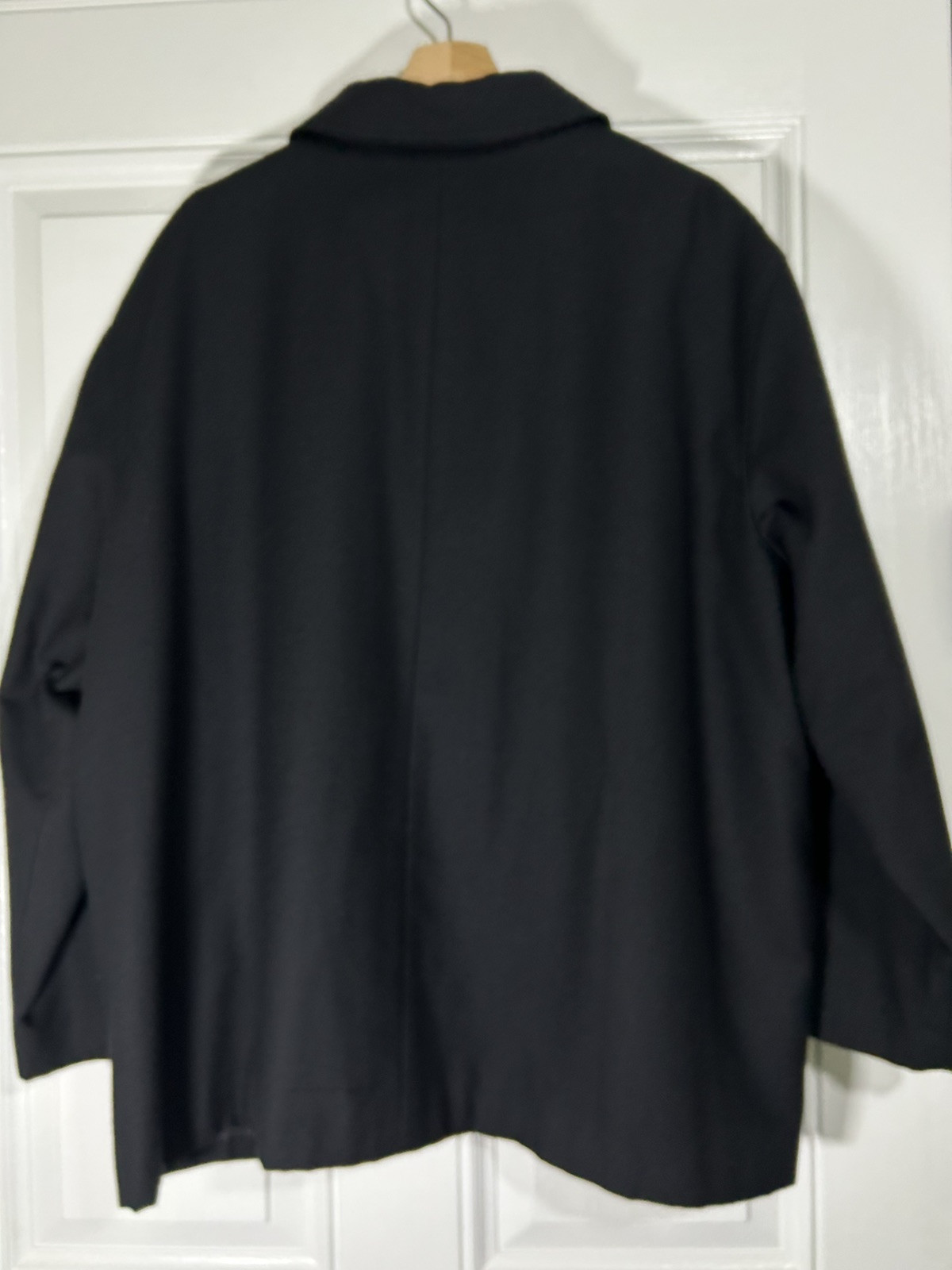 Vintage Jacobsons Womens Wool Coat Size 24 Black Pockets Lagenlook Style