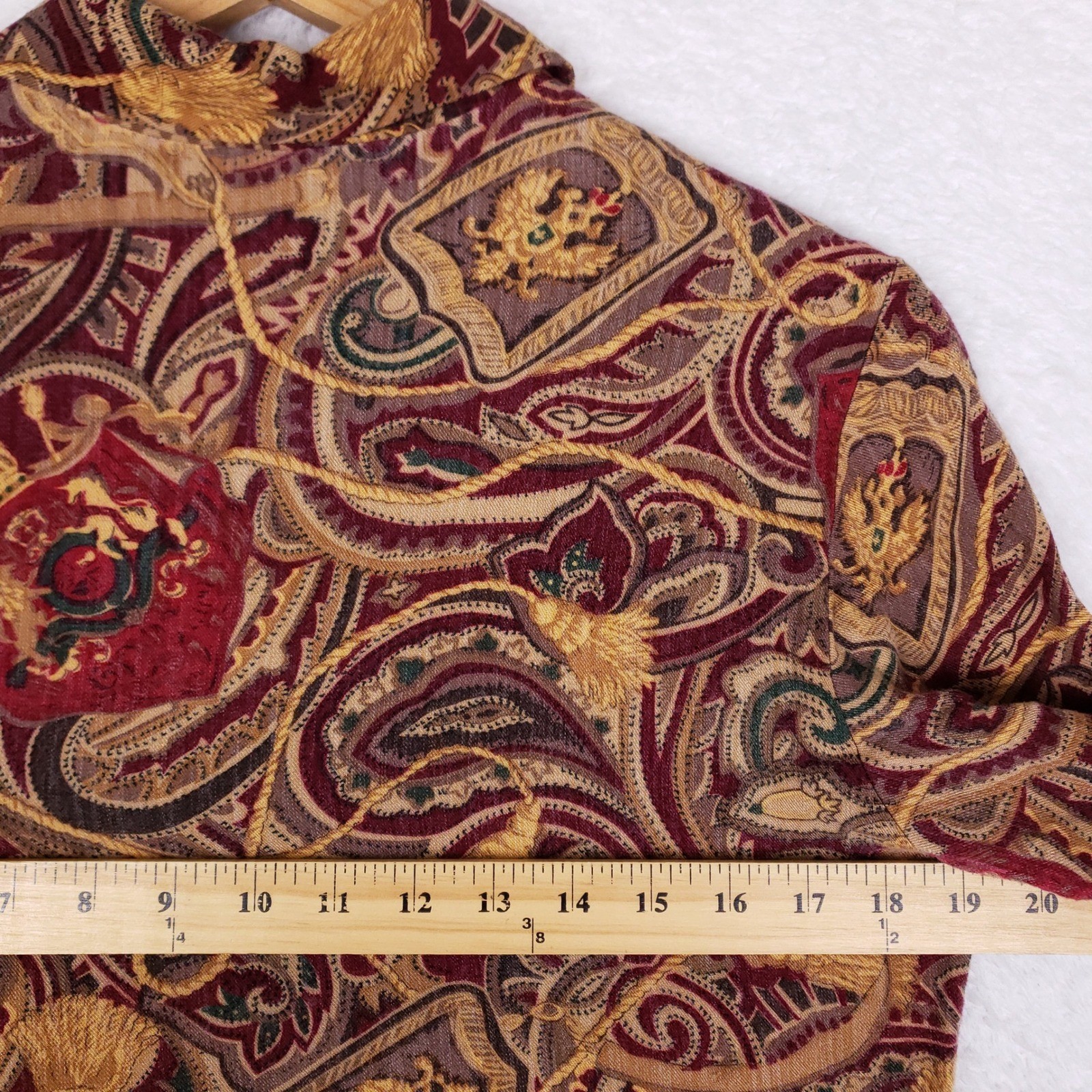 JOAN LESLIE Button Up Shirt Womens 8P Regular Fit Multicolor Paisley Vintage