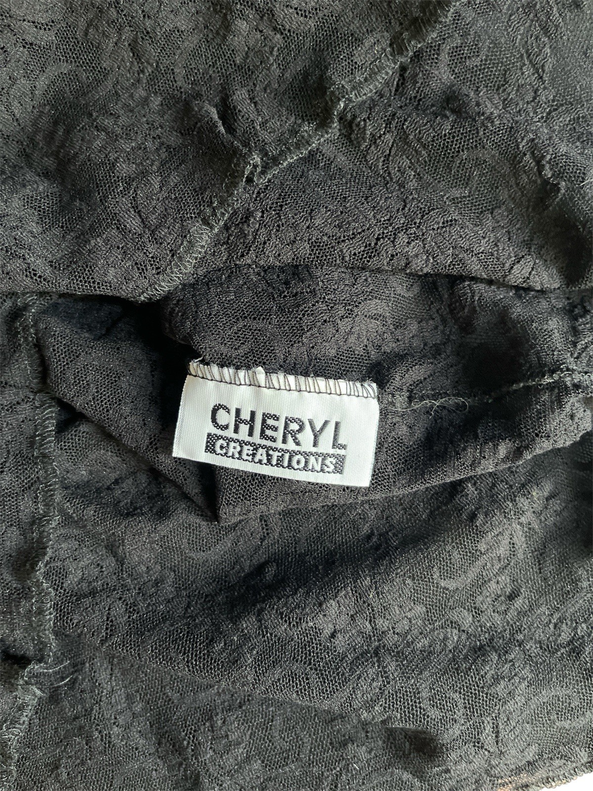 Vintage CHERYL CREATIONS Black Lace Tank Top 90s Y2K Whimsigoth Fairy Grunge