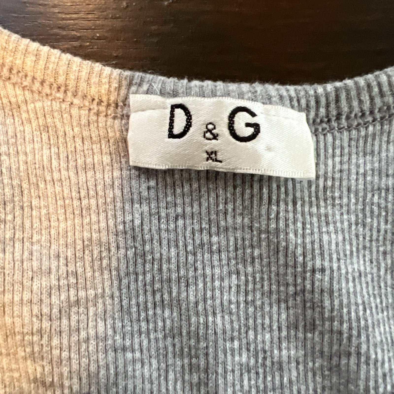 Y2K Dolce & Gabbana D&G Rhinestone Letters Spellout Logo Gray Tank Top Women XL