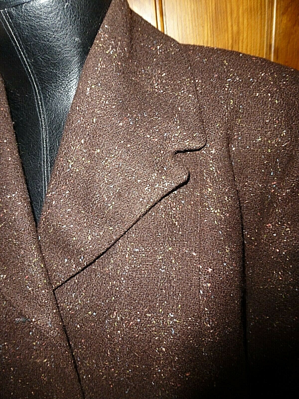 VTG 60s CASHMERE WOOL SILK Brown Jackie O dress Jacket Blazer Skirt SUIT L XL
