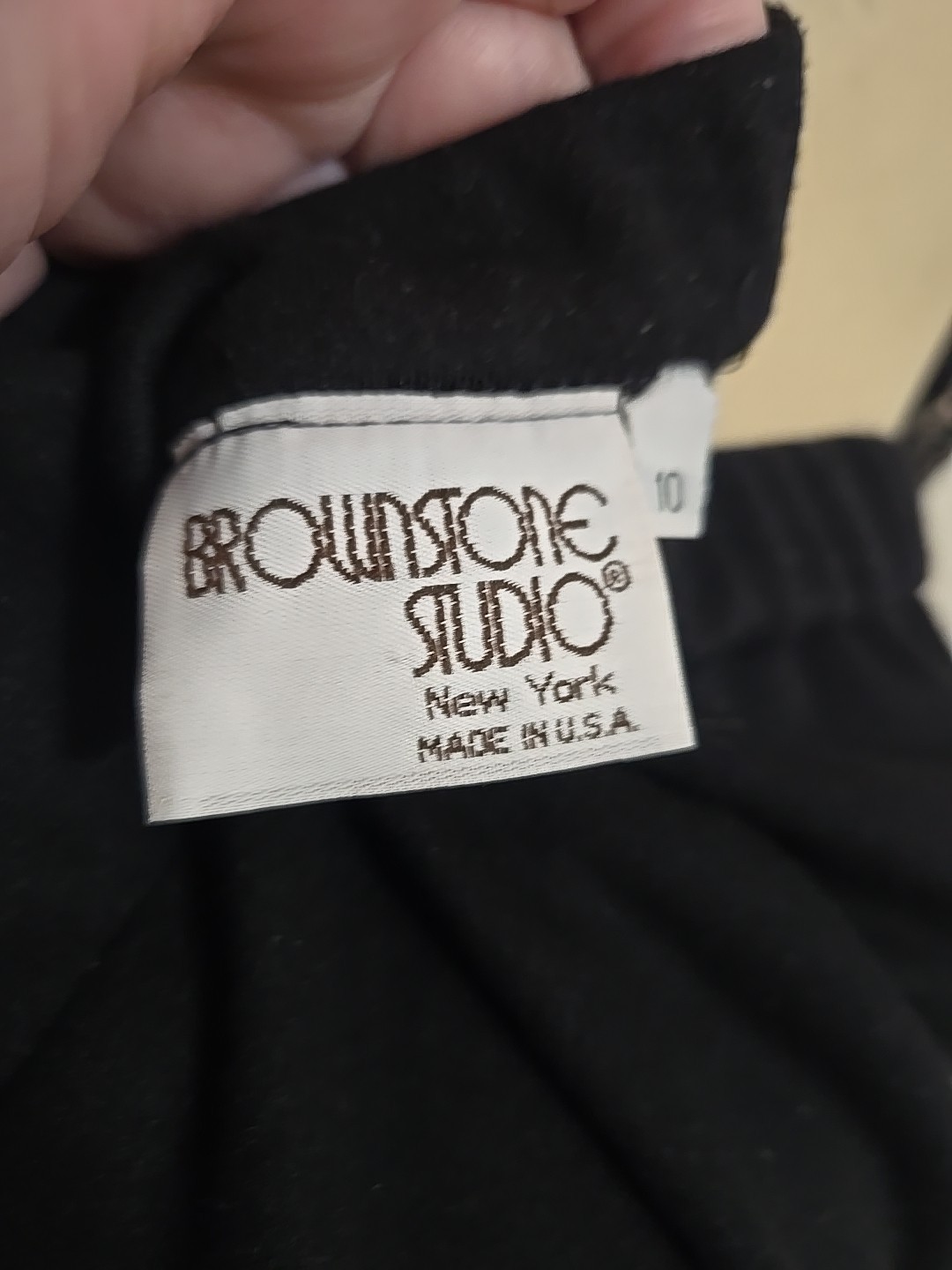 Vintage Brownstone Studio Women’s Skirt Black Wool Size 10 USA Lined
