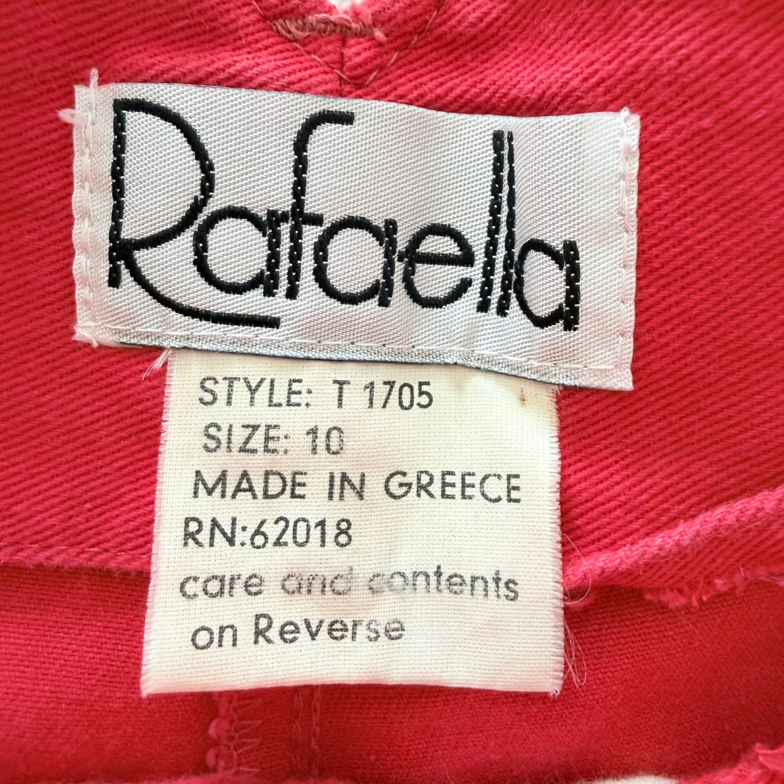 Vintage Rafaella Pink High Waist Pleated Pants Womens 10 100% Cotton Made Greece