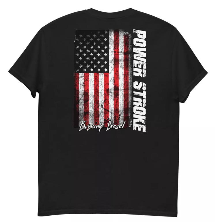 Powerstroke Shirt, Power Stroke Diesel Truck Mens T-shirt, American Flag Tee