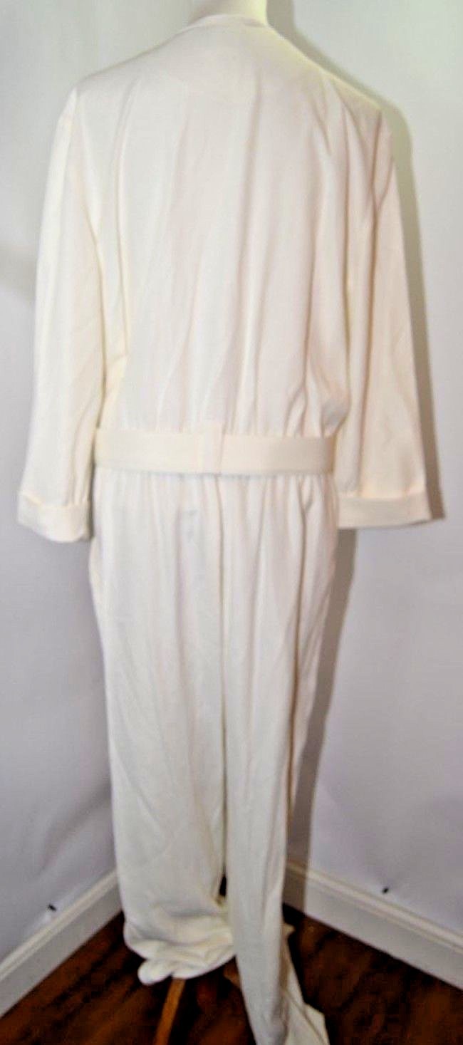 VTG Studio I New York White Jumper Pant Suit Belt Gold Studded SZ 20 T USA Made