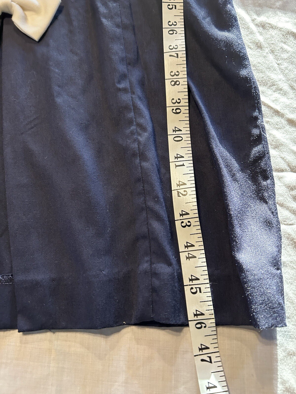 Vintage 1950’s Navy Dress with Cream Bows Art Deco Retro