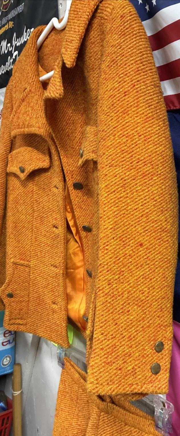 VTG 1960s Peck & Peck Fifth Avenue Orange Wool Jacket Skirt Suit – Union label
