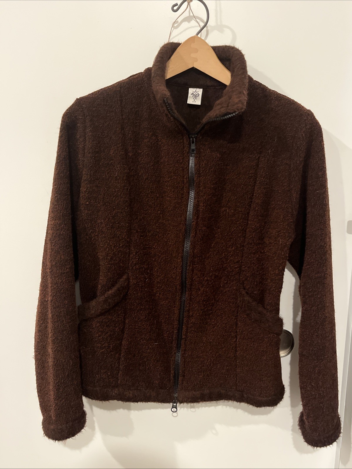 Prana Women’s Sherpa Fleece Jacket Maroon Full Zip S Vintage Made in USA