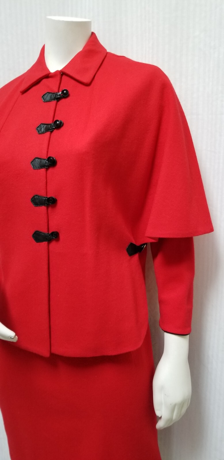 Vintage 2 Piece MINX MODES Red Dress & Cape Poncho – Size M – EUC