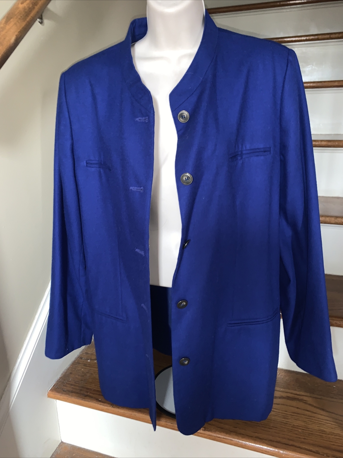 HARVE BENARD Vintage Royal Blue Blazer Lined Sports Dress Jacket Sz 16 ❤️tw11j55