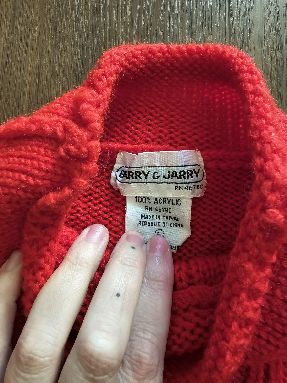 Vintage 1980s Cherry Red Barry & Jarry Christmas Sweater Womens Small Medium