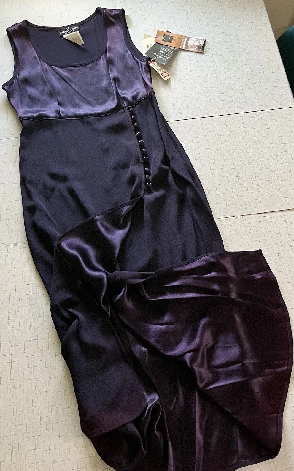 Vtg Eggplant Dress Kauffmans w/ Tags Sz 8 (sun-kissed around neck & hem)