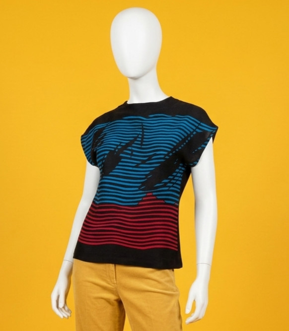 Vintage 1980s Abstract Print Tshirt Size M