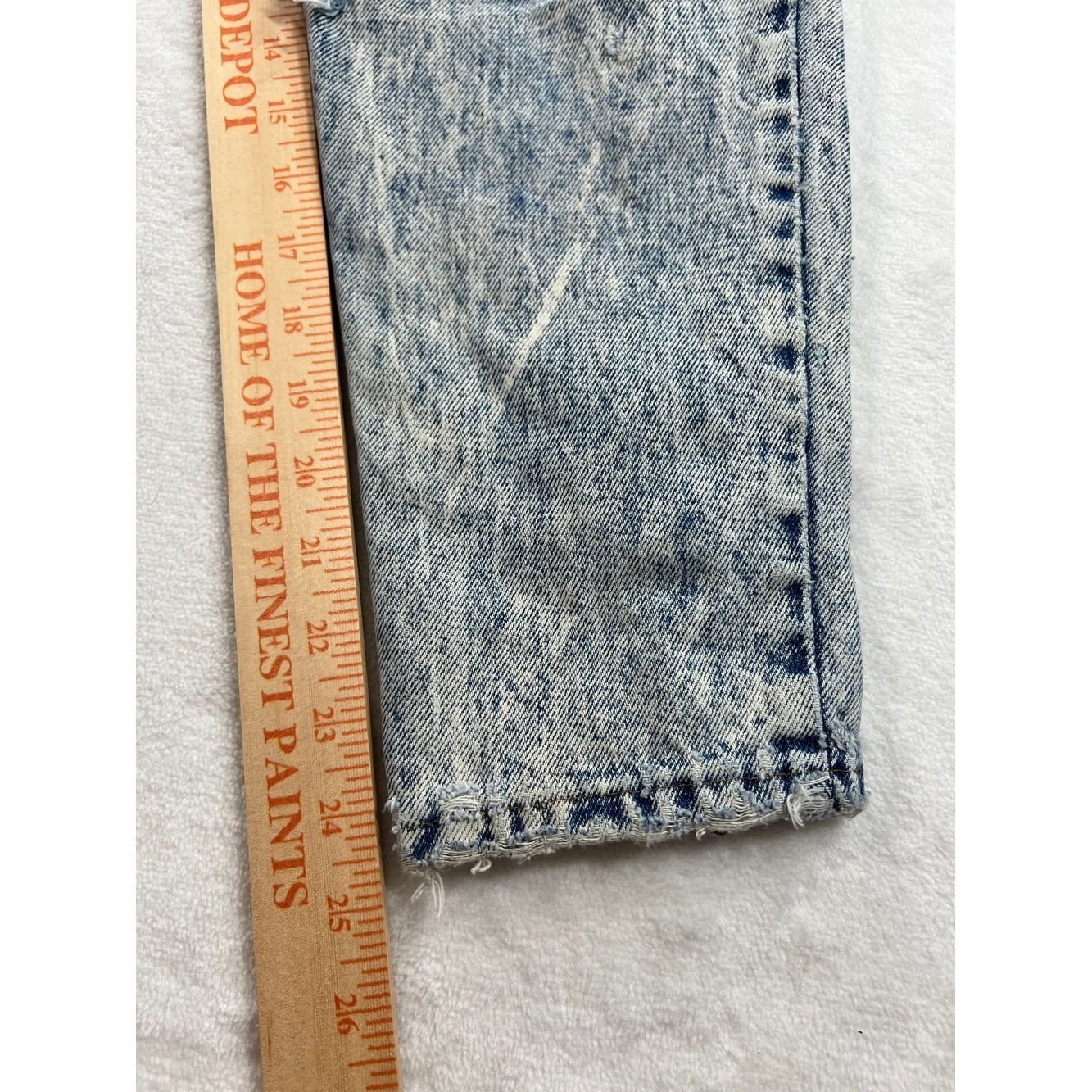 Vintage Gitano Acid Wash High Waisted Jeans Blue Denim Bow Ankle Zip 80s 14 Slim