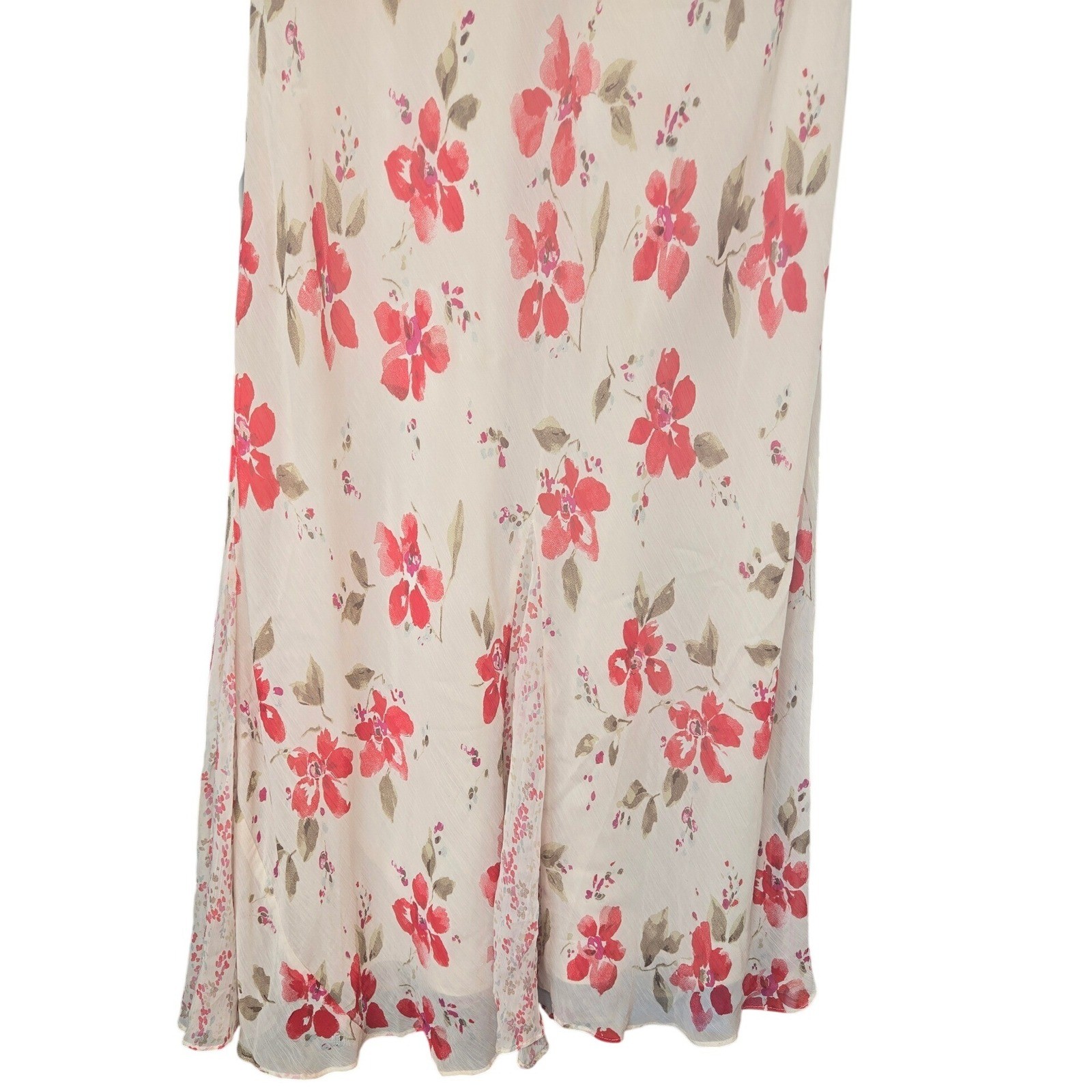 Vintage J. Jill Floral Maxi Dress Short Sleeve Chiffon Feminine Garden Party 10