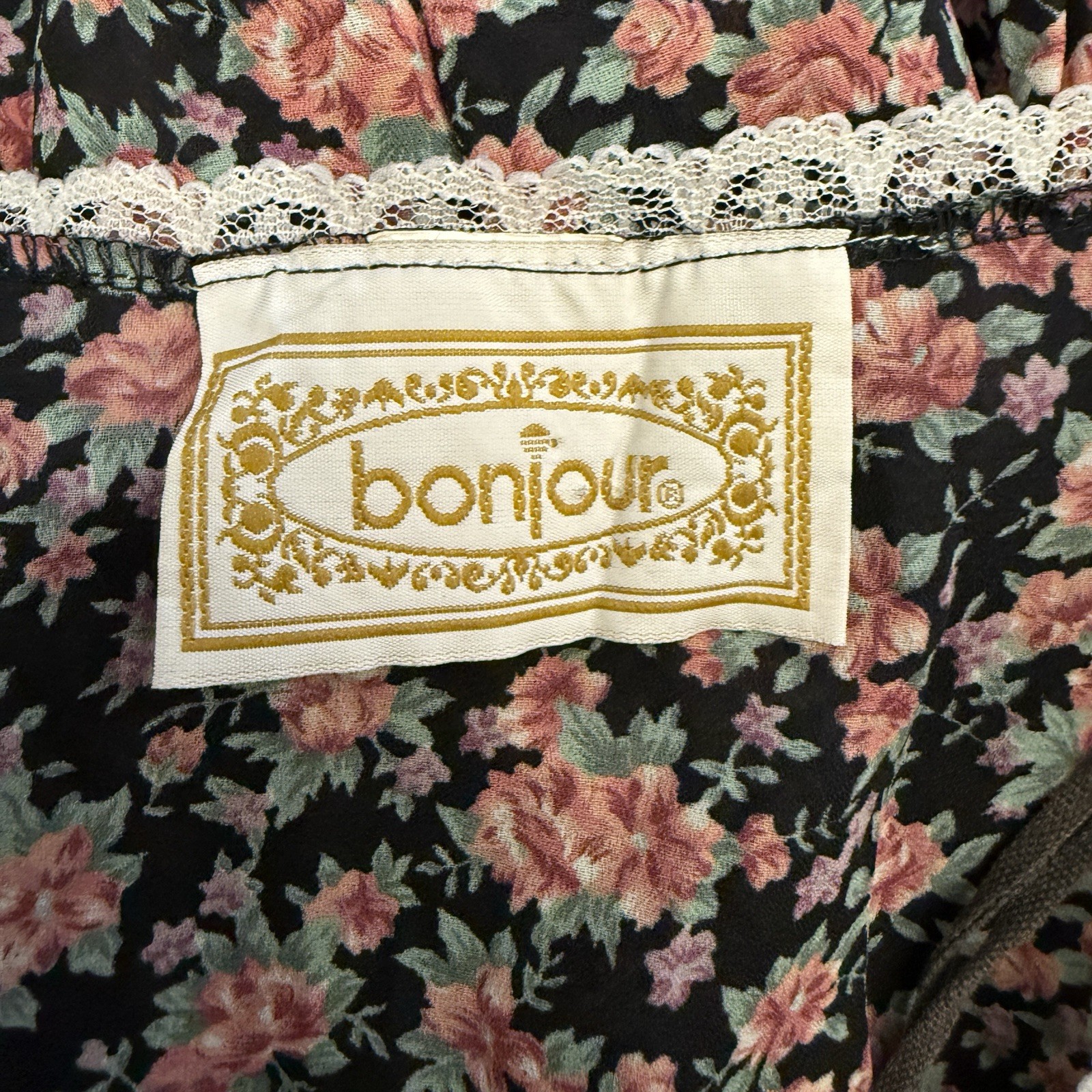 Vintage 90s Bonjour Floral Cottagecore Romantic Button-front Maxi Dress Medium