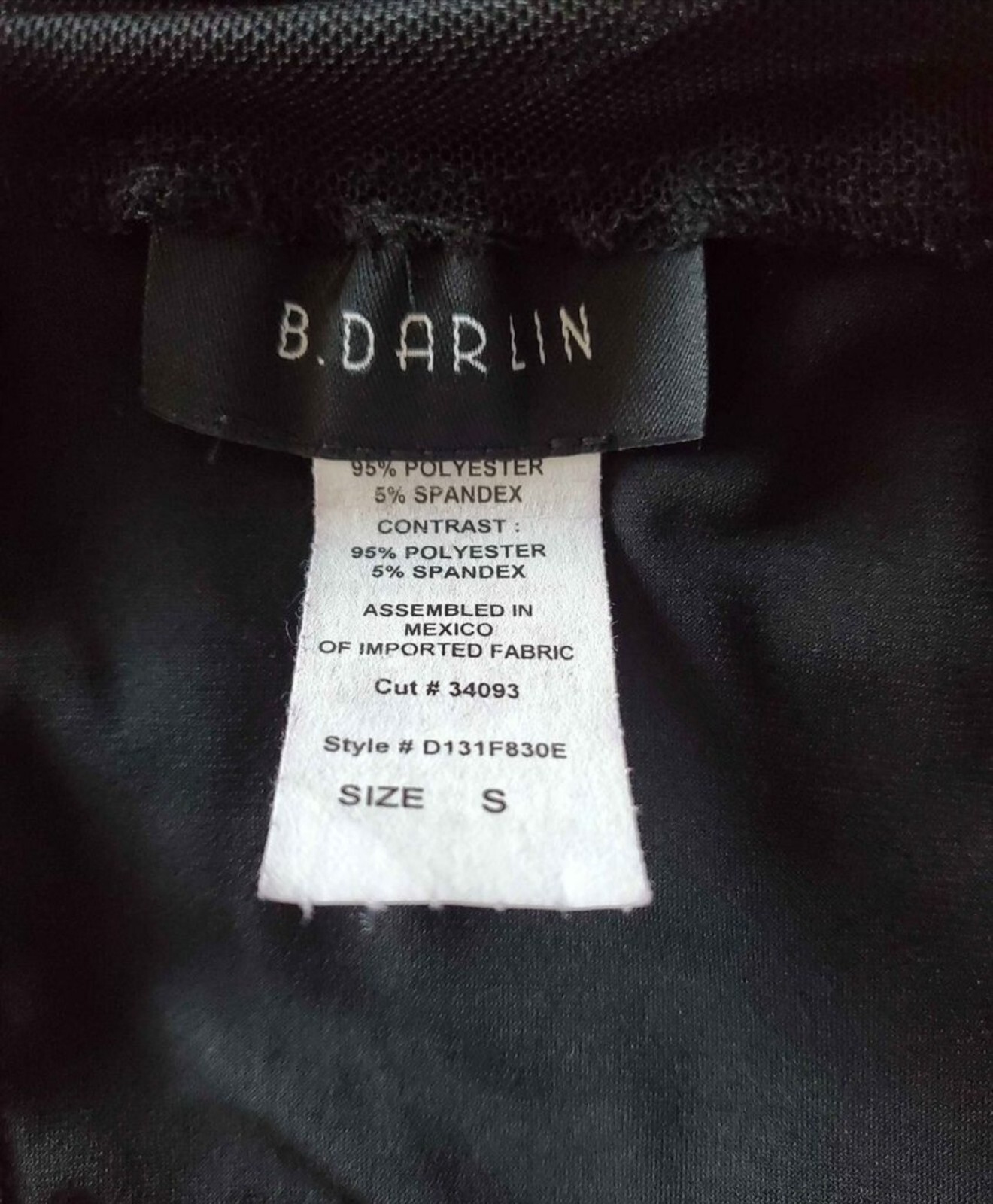 B Darlin Formal Dress Y2K Retro Black Sheer Cutout Mesh Avant Garde Small