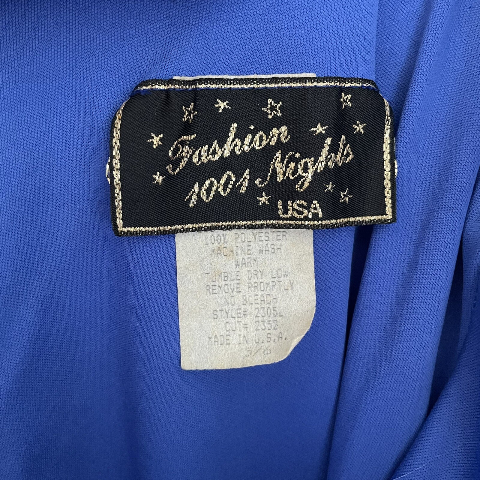 Fashion 1001 Nights vintage sequin dress y2k prom gown maxi blue size 5/6