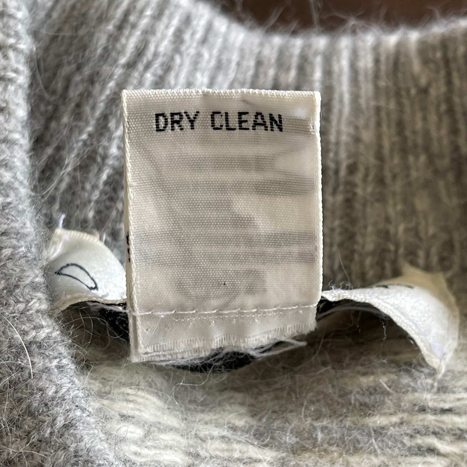 Vintage Outlander Grey Angora Lambswool Damask Mock Neck Sweater Womens Medium