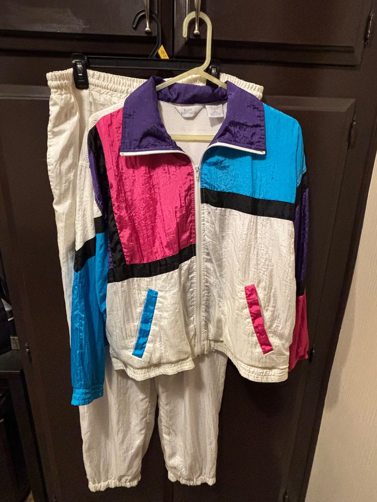 Vintage Blair Boutique Color Block Nylon Windbreaker Sweat Suit Women’s Large