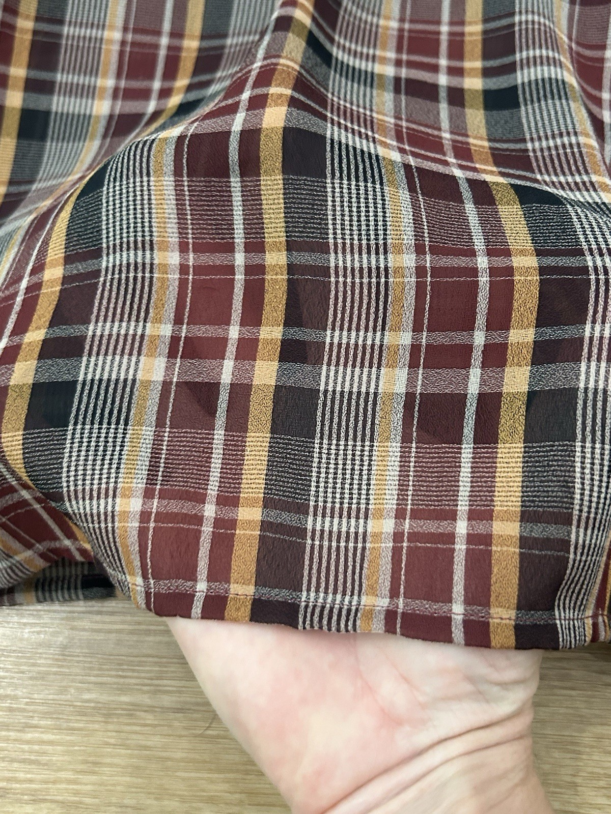 COQUETTE PRAIRIE PLAID RUFFLE BOW BLOUSE Vintage 70s Secretary Poet Top Sheer 40