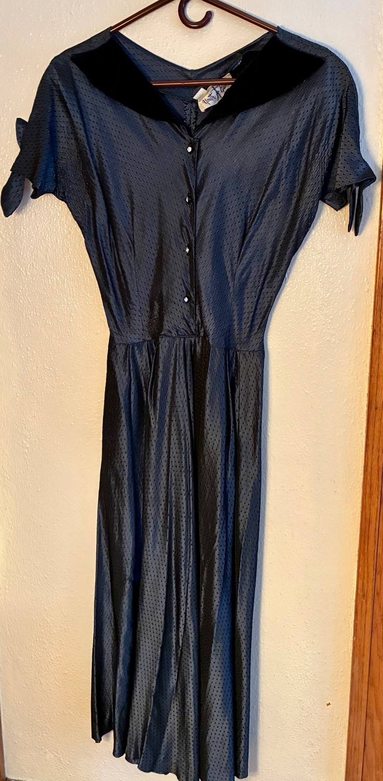 Vintage 1950s dress,Youth Guild of N.Y.Authentic, deep blue REDUCED PRICE