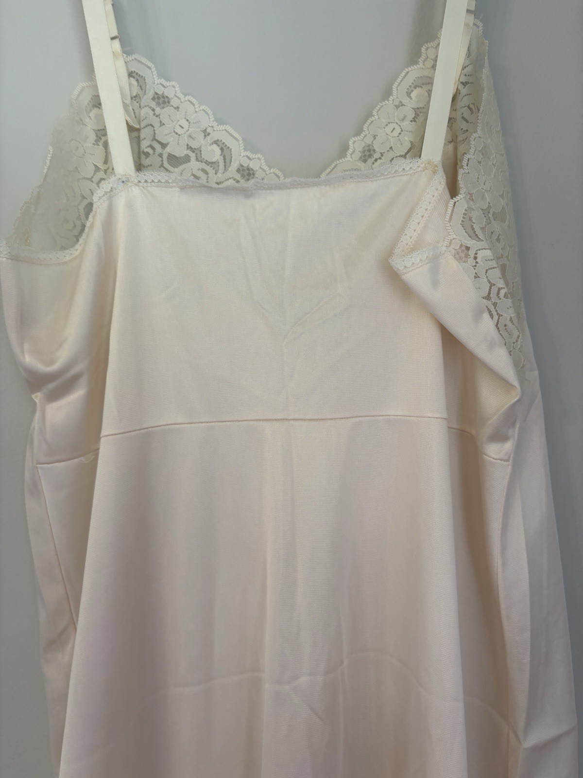 Vintage 1960s Komar dress slip lace Gown Lingerie Size 40 Average Cream MCM
