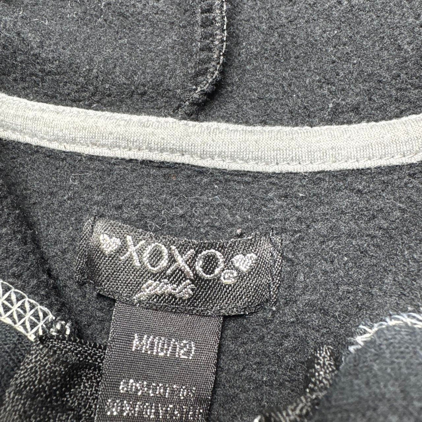 Y2K Fitted XOXO Black & Silver Sequin Zip Up Jacket