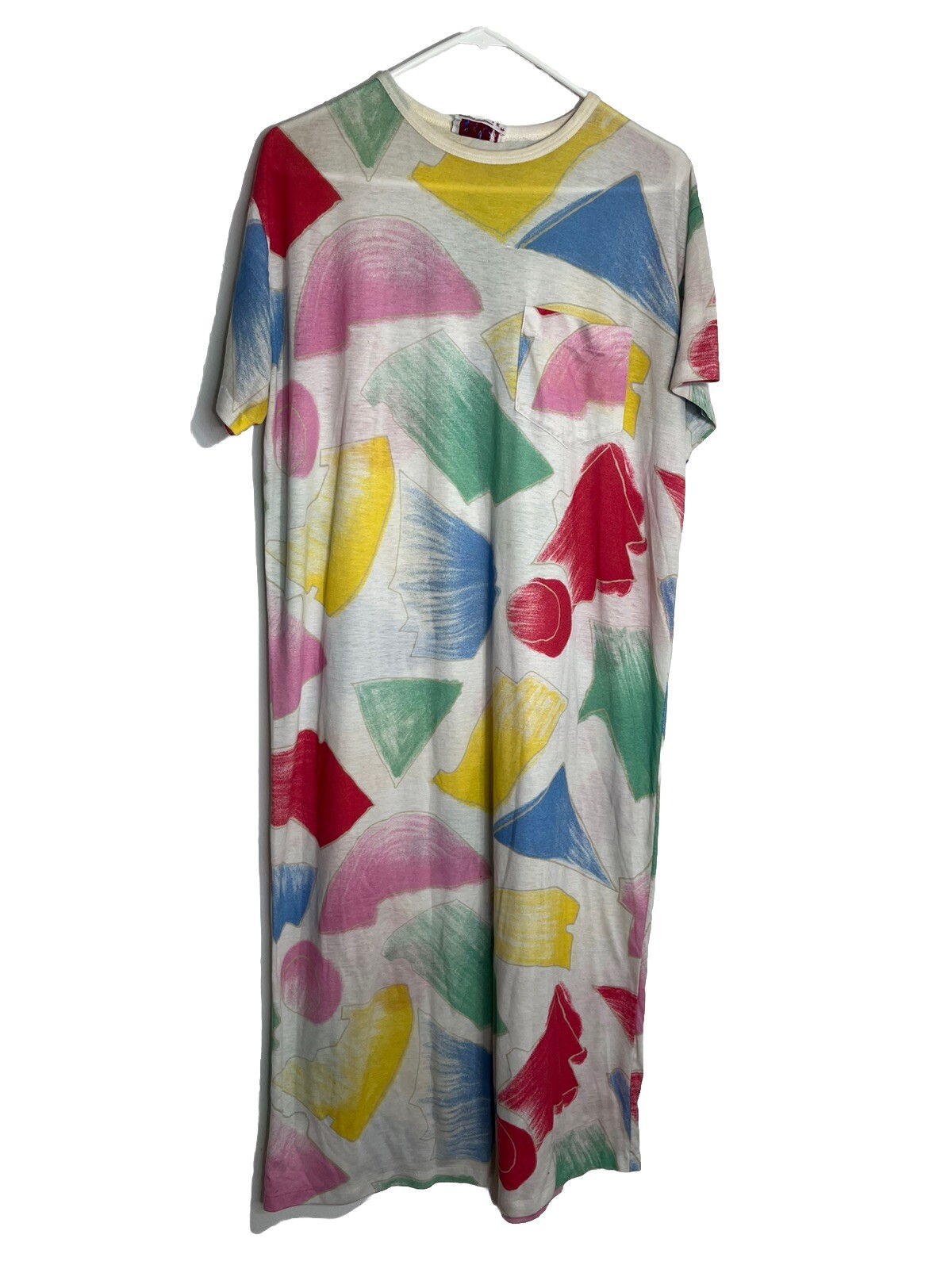 CLOVIS RUFFIN Saks 5th Ave 70s Art Sketch Print Shirt Dress VTG Stranger Things