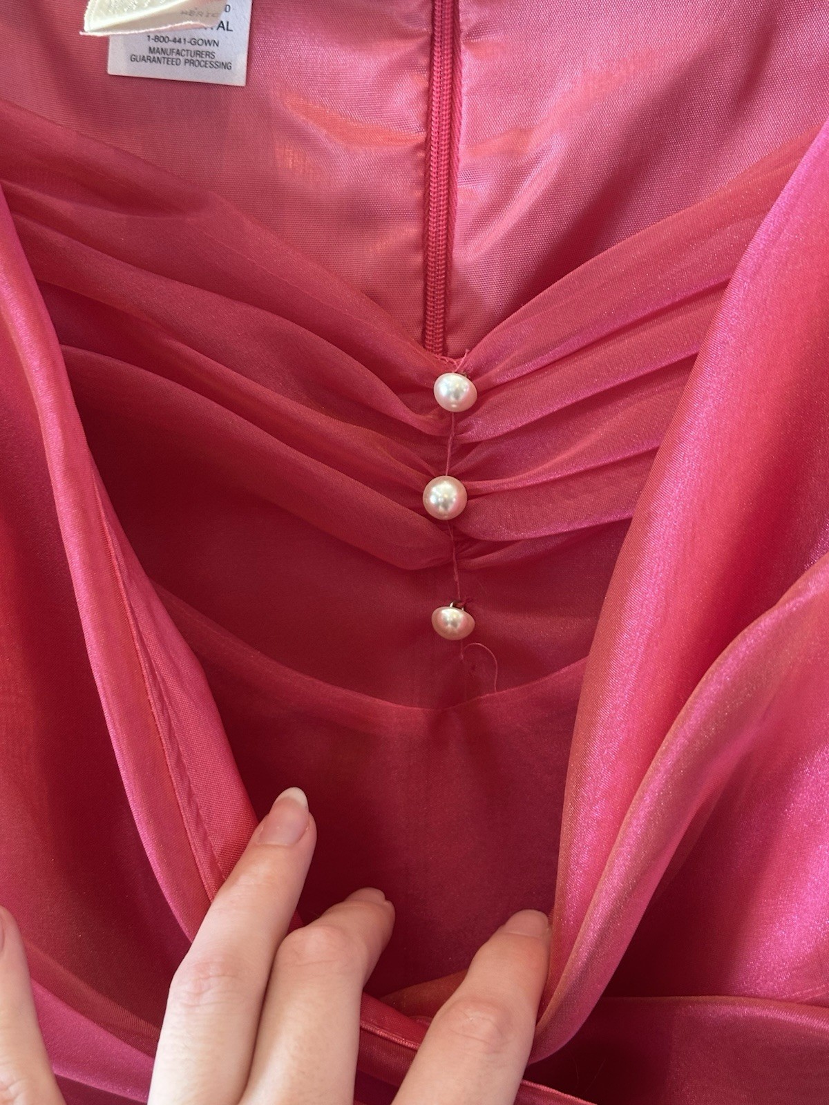 Watters & Watters VTG 80s/90s Women Formal Bridal Pink Gown Sz 10 Layered Ruffle